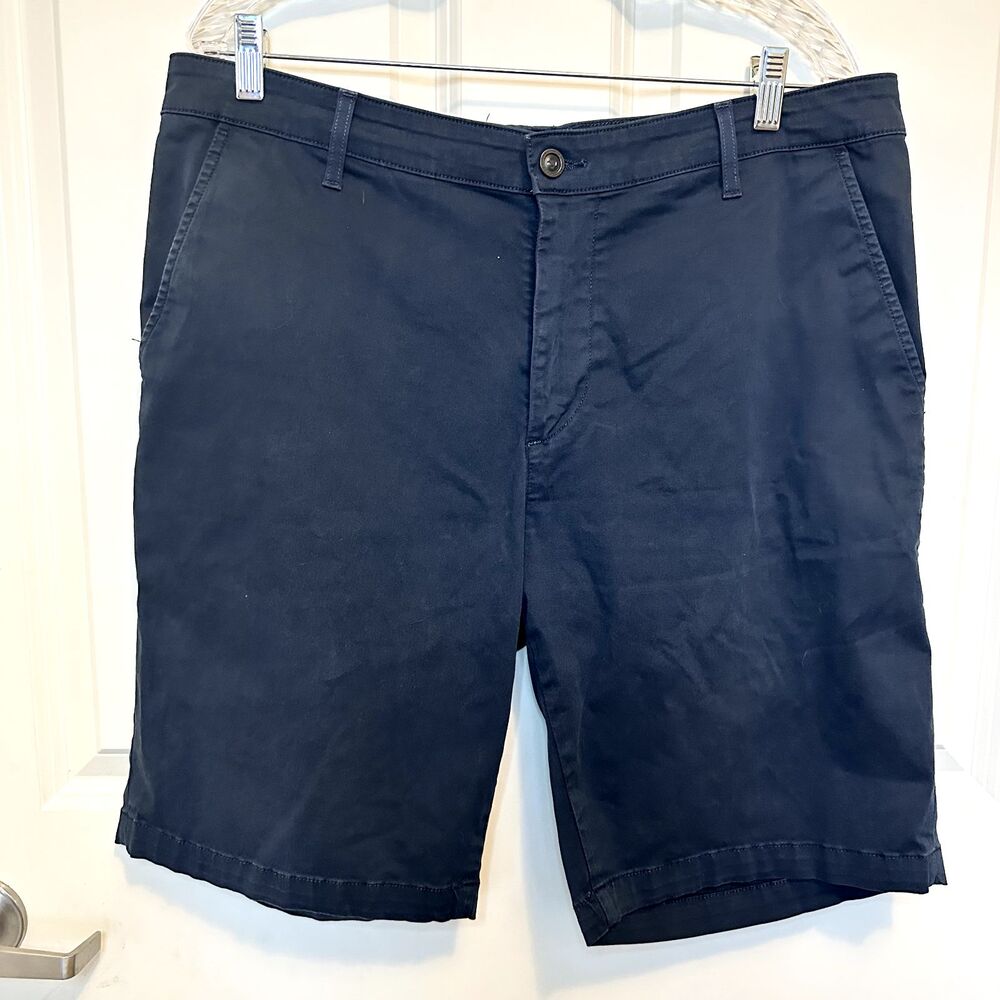 Adriano Goldschmied Shorts Mens 38 White Green Label Cotton Blend Chino Blue